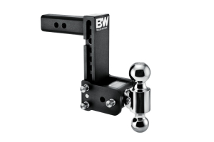 B&W Hitches Tow & Stow 2in Dual Ball Receiver Hitch, Black, 7in Drop-7.5in Rise