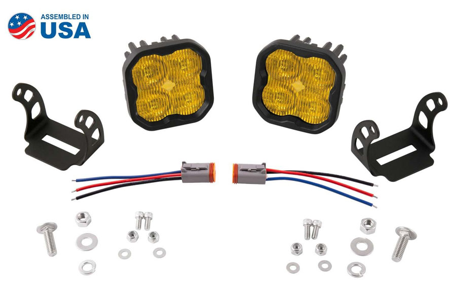 Diode Dynamics SS3 Yellow Pro LED Pod Pair, SAE Fog - Amber