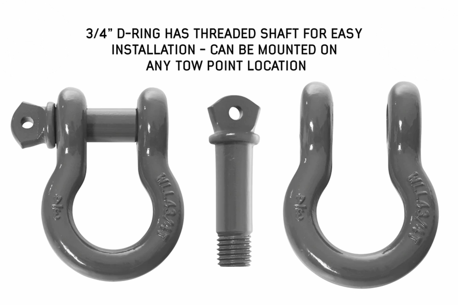 Overland Vehicle Systems 3/4in Recovery Shackle, Gray