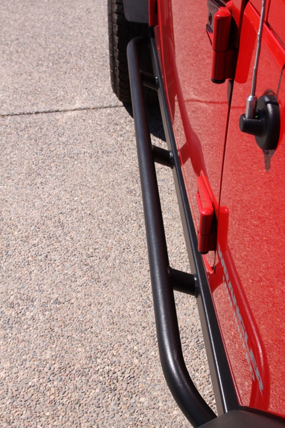 Rock Hard 4x4 Patriot Series Rocker Guards Tube Style - Angled Up - JK 4dr