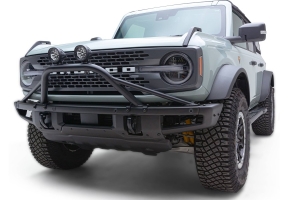 ZROADZ Prerunner Baja Bar Mid-Length Hoop Kit w/ 4in Round LED Pod Lights - White  - Bronco 2021+