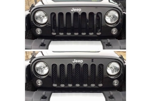 Black Horse Off Road D Overlay Grille Guard Kit, Black  - JK