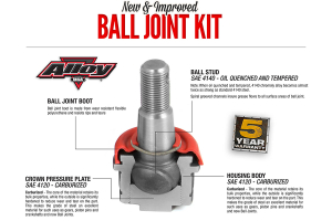 Alloy USA Heavy Duty 4-Piece Ball Joint Set  - TJ/YJ/XJ/ZJ