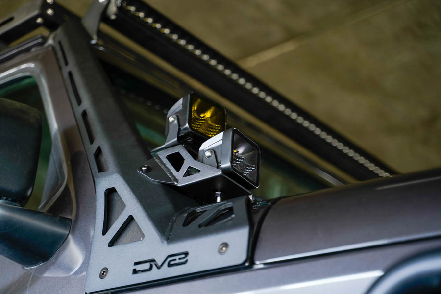 DV8 Offroad A-Pillar Dual Light Pod Mounts - JL/JT