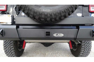 LOD Signature Series Gen4 Full Width Rear Bumper w/Door Linked Tire Carrier Black - JK