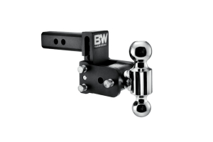 B&W Hitches Tow & Stow 2in Dual Ball Receiver Hitch - Black 3in Drop-3.5in Rise