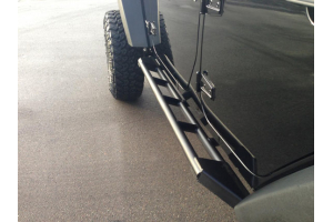 EVO Manufacturing Rock Sliders Low Angle Step Raw - JK 4dr