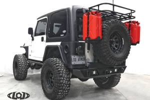 LOD Destroyer Rear Bumper with Tire Carrier, Black Texture - TJ/LJ/YJ