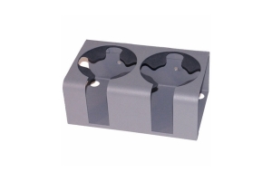 Tuffy Security Standard Size Double Drink Holder - Light Gray