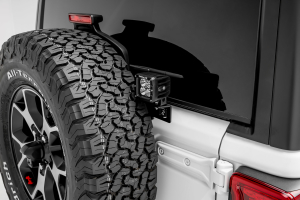 ZROADZ Rear Tire Carrier Mounting Bracket Kit w/2 - 3in Cube LED Lights and Wire Harness - JL