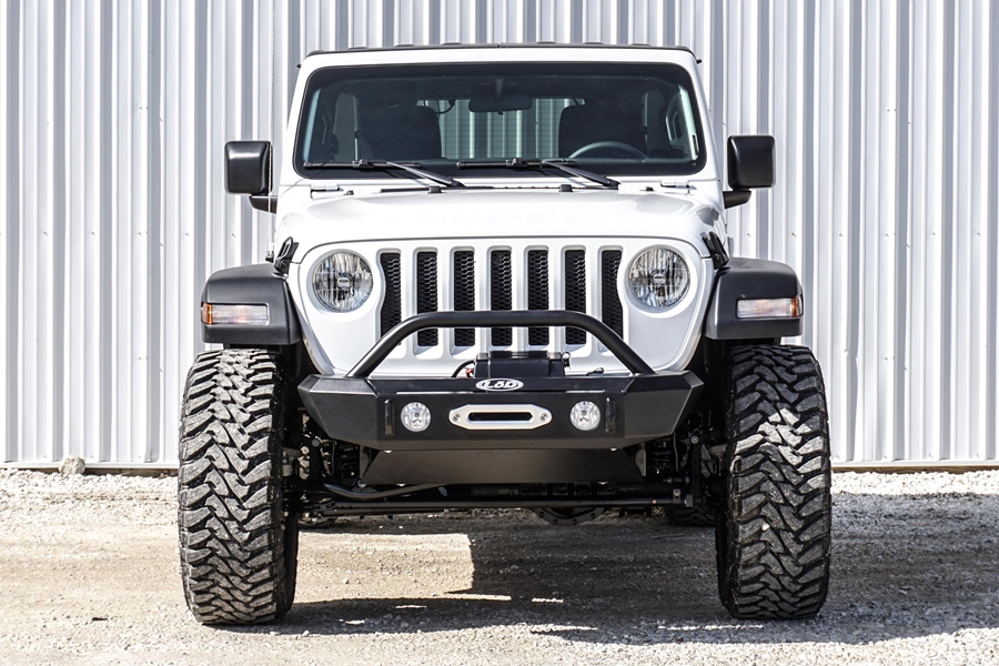 LOD Signature Series Shorty Front Bumper w/ Bull Bar Guard, Black - JT/JL