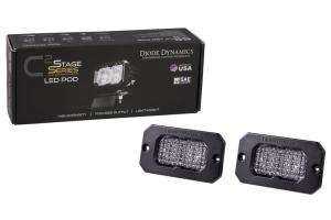 Diode Dynamics SS2 Sport Flush Mount LED Pods - White/Red Flood 