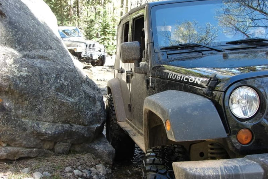 Rock Hard 4x4 Patriot Series Boat Side Rock Sliders w/ Smooth Plate - JK 4DR