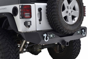 Paramount Heavy Duty Rock Crawler Rear Bumper w/LED Lights - JK