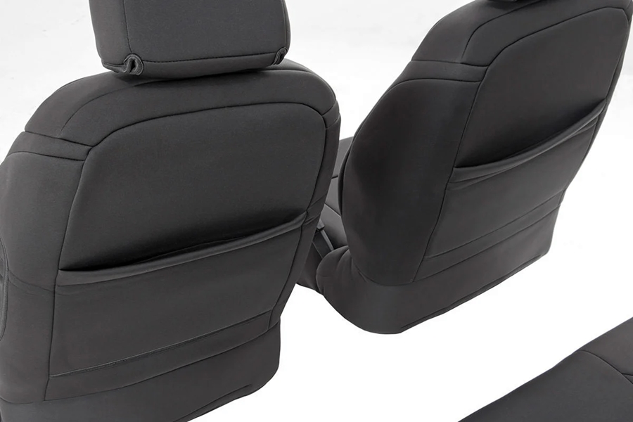 Rough Country Neoprene Front Seat Covers - Black  - JK 2013+ 4Dr