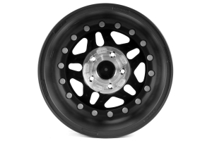 Hutchinson Rock Monster Beadlock Wheel w/Black Caps Matte Black 17x8.5 5x5 - JT/JL/JK