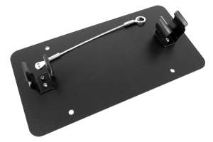 Rock Hard 4x4 Fairlead License Plate Bracket w/Theft Prevention Cable Black