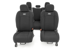 Rough Country Neoprene Seat Cover Set - Black  - JT w/o Rear Cup Holders