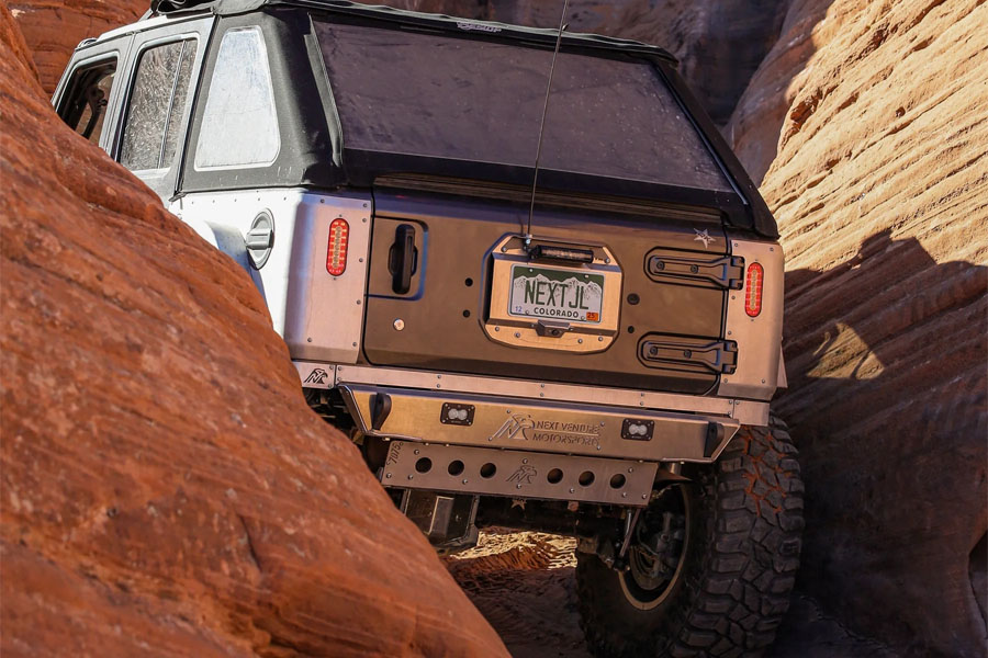 Next Venture Motorsports Rear Aluminum Frame Chop Bumper w/ Baja S2 Cutouts - Bare - JL