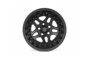 Hutchinson Rock Monster Beadlock Wheel w/Black Caps Matte Black 15x8in 5x4.5