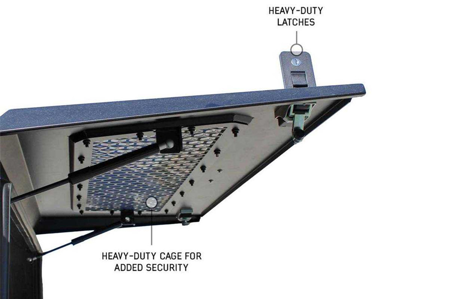 Overland Vehicle Systems Expedition Truck Cap w/Full Wing Doors, Front/Rear Windows, 3rd Brake Light - JT