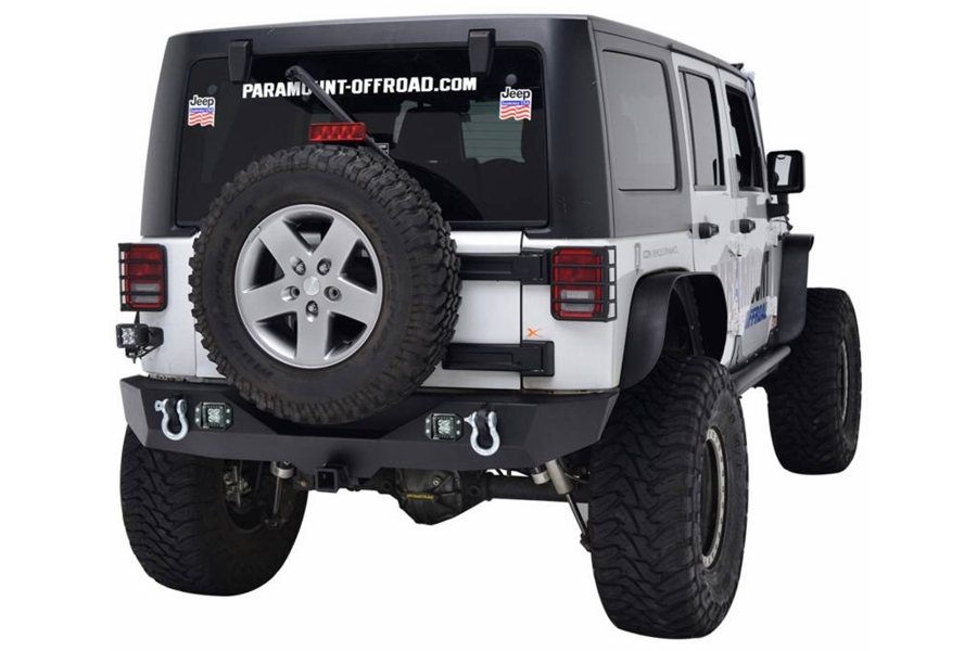 Paramount Heavy Duty Rock Crawler Rear Bumper w/LED Lights - JK