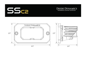 Diode Dynamics SSC2 2IN Sport Flush Mount LED Fog Pod, ABL