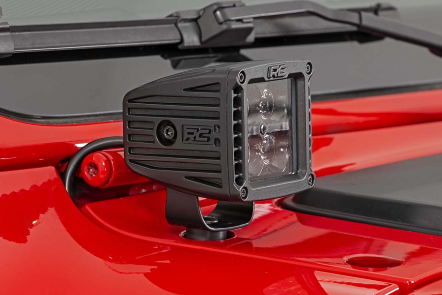 Rough Country 2-inch Black Series LED Cube Easy-Mount Kit - Amber DRL  - JT/JL