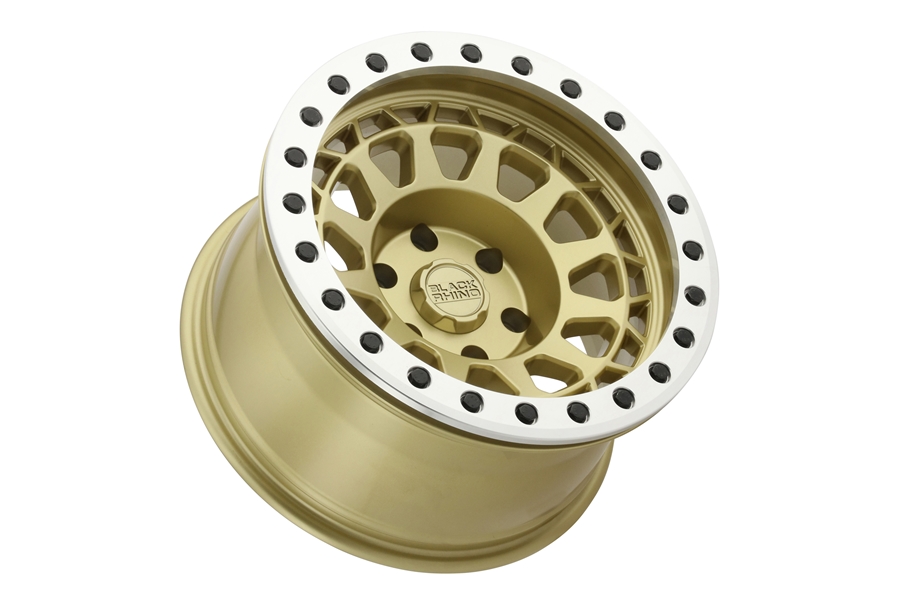 Black Rhino Primm Off Road Beadlock Wheel, 17x8.5 5x5 - Matte Gold w/ Machined Ring - JT/JL/JK
