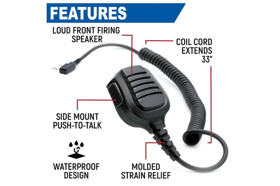 Rugged Radios Hand Speaker Mic - Waterproof