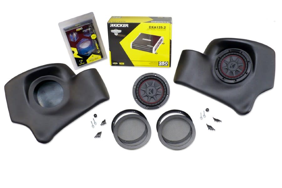 Select Increments OptiPods w Kicker Subwoofers and Amplifier Jeep