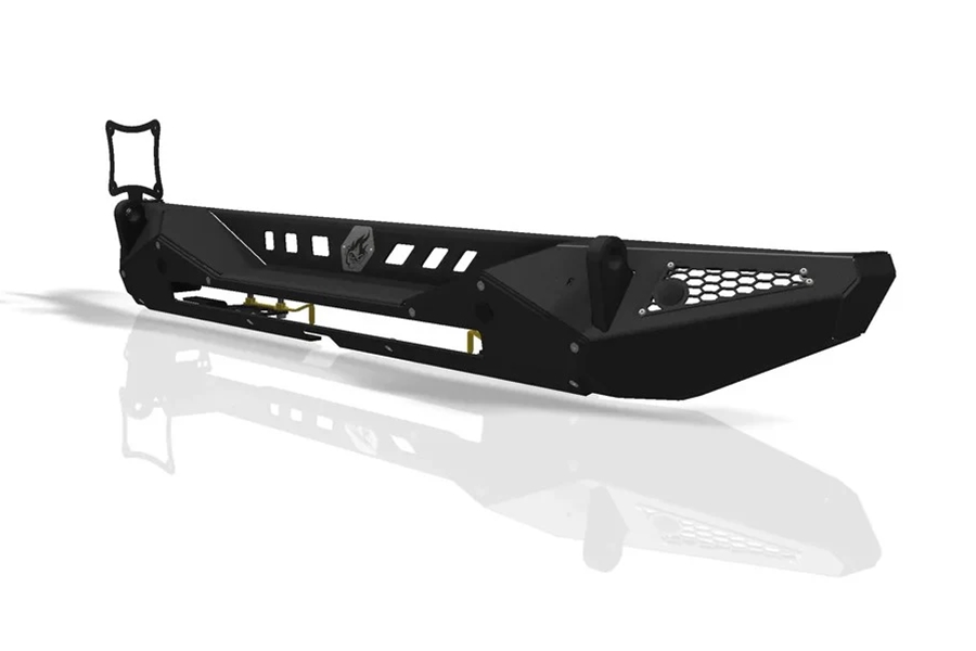 Crawltek Blaze Rear Bumper w/ Light Bar Cutout - Black - JL