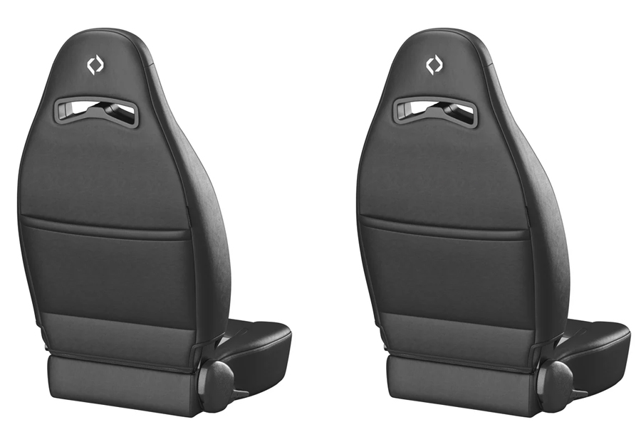 Corbeau Moab Black Vinyl/Grey Cloth Seat Pair