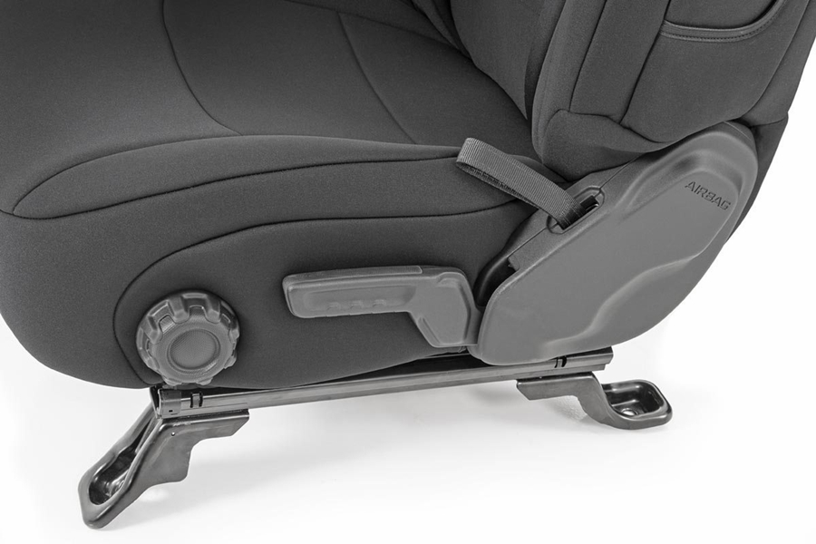 Rough Country Neoprene Seat Cover Set, w/o Armrest - Black - JL 4dr