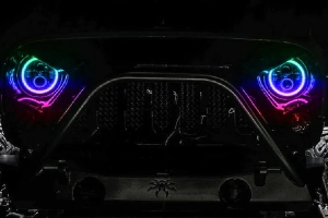 Oracle Lighting 7in High Powered LED Headlights (Pair) - Black Bezel - Dynamic ColorSHIFT - JT/JL