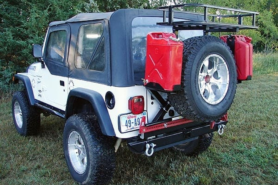 Rock Hard 4x4 Patriot Series Rear Bumper w/ Tire Carrier - Black - LJ/TJ/YJ/CJ