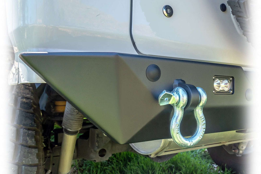 Turn Offroad Rear Bumper w/ LED Pod Lights & Hitch Receiver - JL