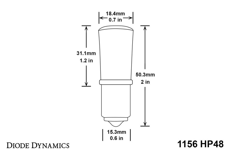 Diode Dynamics 1156 HP48 Turn Signal LED Bulb - Amber, Single
