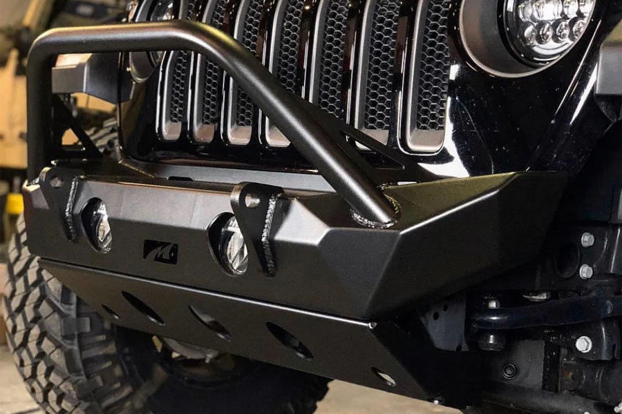Motobilt Hammer Stinger Front Bumper w/ Bull Bar, Fog Mounts & Skid Plate - JT/JL