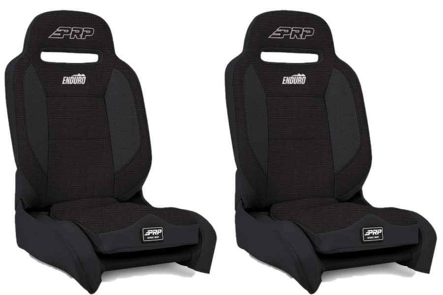PRP Enduro Elite Reclining Seats Driver Passenger All Black Tweed