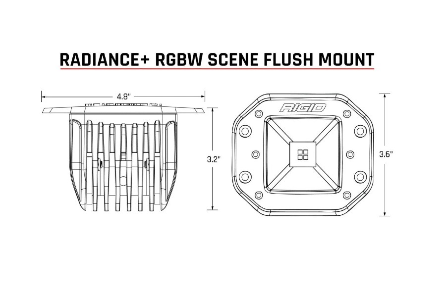 Rigid IndustriesRadiance+ Scene RGBW Flush Mount, Pair 