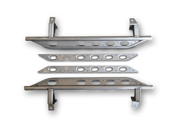 Poison Spyder Rocker Knockers Bare Steel - JK 2dr
