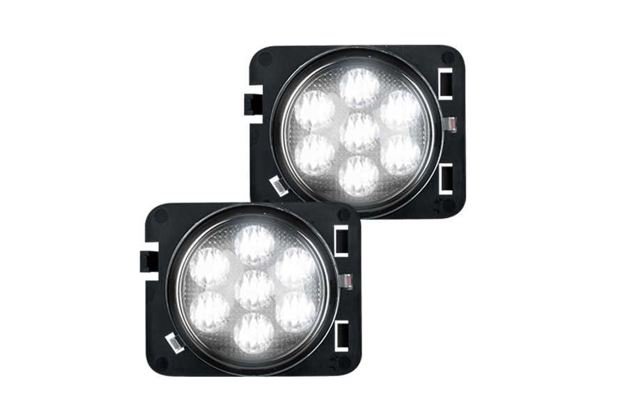 RECON Round Front Fender Lights - Clear Lens - JK