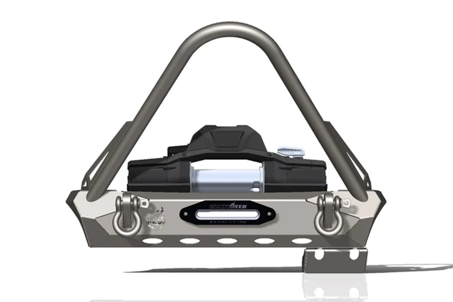 Crawltek Pyro Stubby Front Bumper with Stinger - Black - TJ/LJ/YJ/CJ