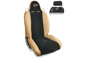 MasterCraft Baja RS DirtSport Reclining Seat w/Adj. Headrest & BRS Stitching - Tan/Black/Brown Haze