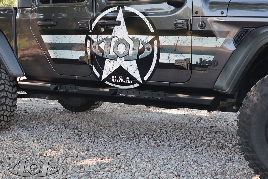LOD Offroad Destroyer 4 Door Rocksliders, Black Texture, Box 1 - JT