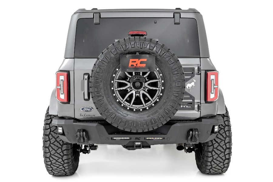 Rough Country Rear Bumper with 6in Slim Line LED Lights - Bronco 2021+