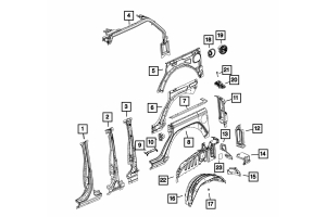 Mopar Rear Sport Bar Pad - Driver Side - JL 4Dr