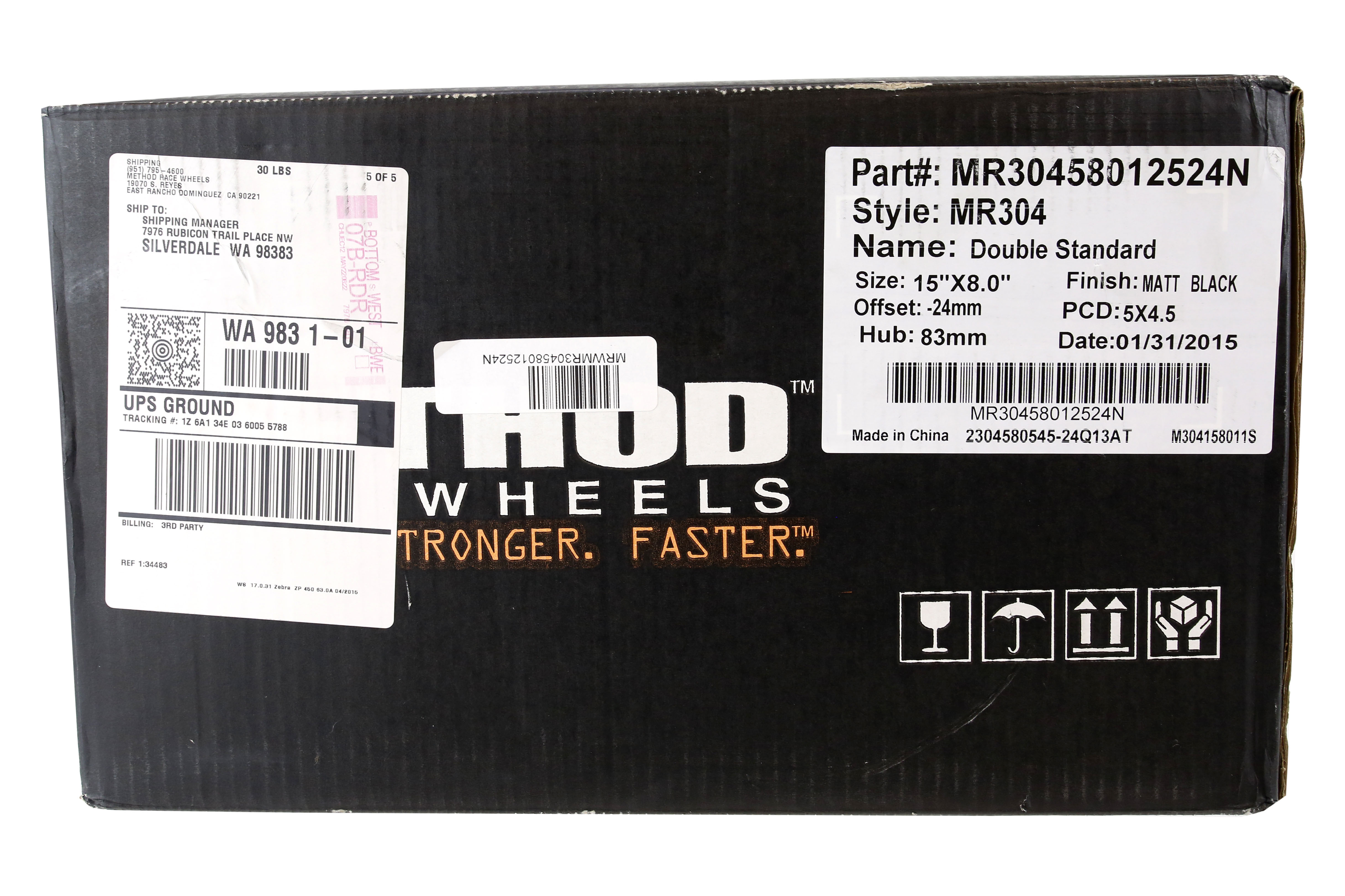 Method Race Wheels Double Standard Series Wheel 15x8 5x4.5 Matte Black - TJ/LJ