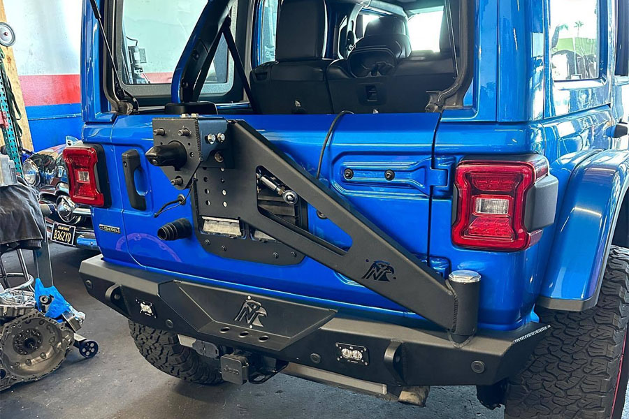 Next Venture Motorsports Rimrocker Series Rear Bumper w/ Tire Carrier - Bare - JL